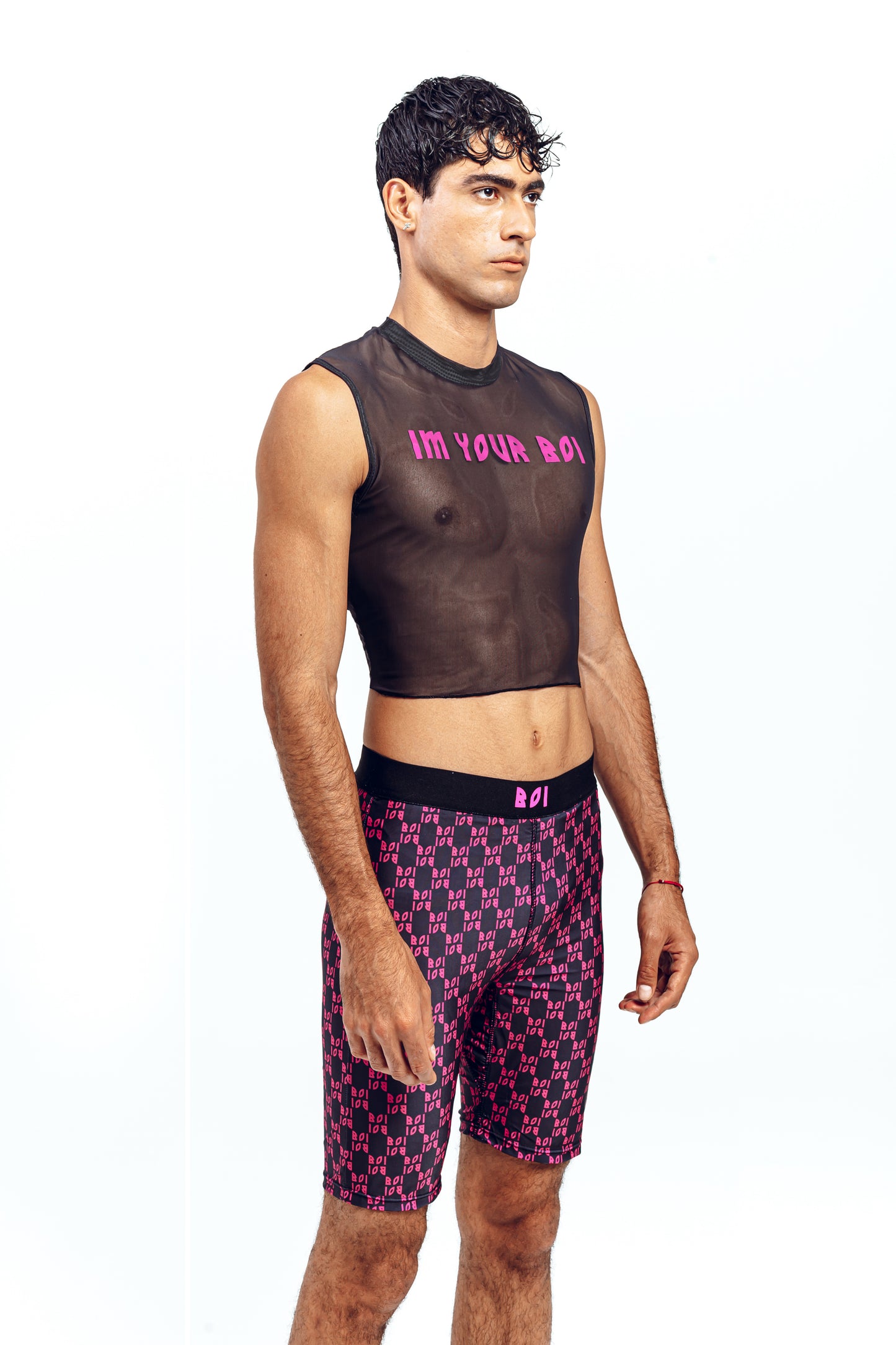 BOI CROP MESH TANK