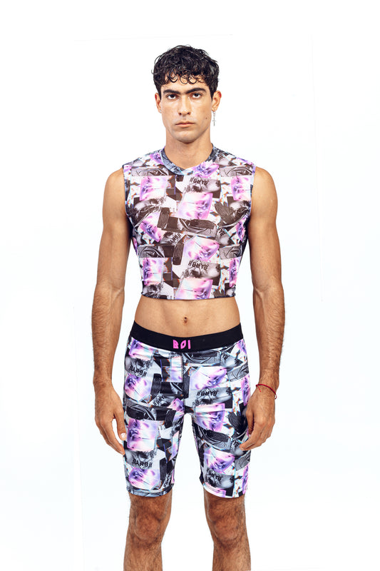 GLITCH CROP TANK