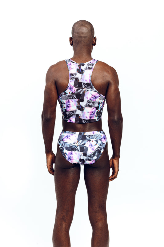 GLITCH CROP SINGLET
