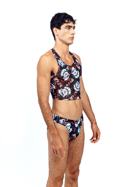NYC CROP MESH SINGLET